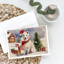 Load image into Gallery viewer, American Eskimo Christmas Greeting Cards -  Blank Note Cards – 8-Pack of Artist-Designed Cards with Envelopes