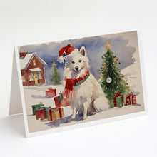 Load image into Gallery viewer, American Eskimo Christmas Greeting Cards -  Blank Note Cards – 8-Pack of Artist-Designed Cards with Envelopes