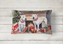 Load image into Gallery viewer, White Pit Bull Terrier Christmas Fabric Decorative Pillow