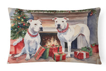Load image into Gallery viewer, White Pit Bull Terrier Christmas Fabric Decorative Pillow