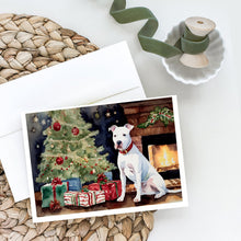 Load image into Gallery viewer, White Pit Bull Terrier Christmas Greeting Cards -  Blank Note Cards – 8-Pack of Artist-Designed Cards with Envelopes