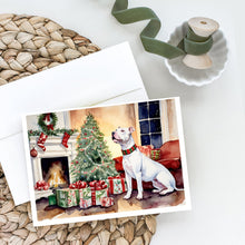 Load image into Gallery viewer, White Pit Bull Terrier Christmas Greeting Cards -  Blank Note Cards – 8-Pack of Artist-Designed Cards with Envelopes