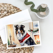 Load image into Gallery viewer, Australian Shepherd Christmas Greeting Cards -  Blank Note Cards – 8-Pack of Artist-Designed Cards with Envelopes