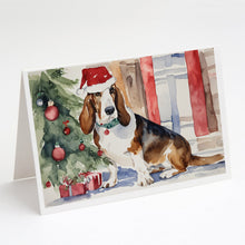 Load image into Gallery viewer, Basset Hound Christmas Greeting Cards -  Blank Note Cards – 8-Pack of Artist-Designed Cards with Envelopes
