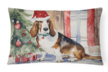 Load image into Gallery viewer, Basset Hound Christmas Fabric Decorative Pillow