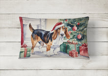 Load image into Gallery viewer, Basset Hound Christmas Fabric Decorative Pillow