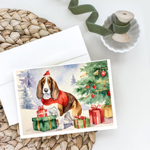 Load image into Gallery viewer, Basset Hound Christmas Greeting Cards -  Blank Note Cards – 8-Pack of Artist-Designed Cards with Envelopes