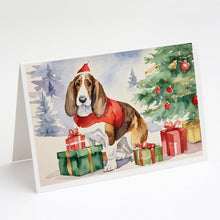 Load image into Gallery viewer, Basset Hound Christmas Greeting Cards -  Blank Note Cards – 8-Pack of Artist-Designed Cards with Envelopes