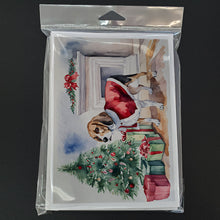 Load image into Gallery viewer, Beagle Christmas Greeting Cards -  Blank Note Cards – 8-Pack of Artist-Designed Cards with Envelopes