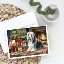 Load image into Gallery viewer, Bearded Collie Christmas Greeting Cards -  Blank Note Cards – 8-Pack of Artist-Designed Cards with Envelopes