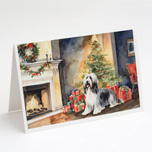 Load image into Gallery viewer, Bearded Collie Christmas Greeting Cards -  Blank Note Cards – 8-Pack of Artist-Designed Cards with Envelopes