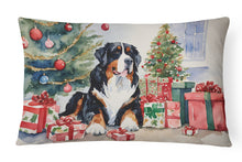 Load image into Gallery viewer, Bernese Mountain Dog Christmas Fabric Decorative Pillow