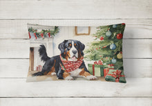 Load image into Gallery viewer, Bernese Mountain Dog Christmas Fabric Decorative Pillow