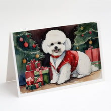 Load image into Gallery viewer, Bichon Frise Christmas Greeting Cards -  Blank Note Cards – 8-Pack of Artist-Designed Cards with Envelopes