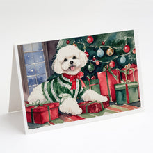 Load image into Gallery viewer, Bichon Frise Christmas Greeting Cards -  Blank Note Cards – 8-Pack of Artist-Designed Cards with Envelopes