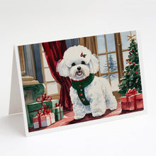 Load image into Gallery viewer, Bichon Frise Christmas Greeting Cards -  Blank Note Cards – 8-Pack of Artist-Designed Cards with Envelopes
