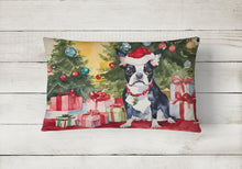 Load image into Gallery viewer, Boston Terrier Christmas Fabric Decorative Pillow