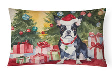 Load image into Gallery viewer, Boston Terrier Christmas Fabric Decorative Pillow
