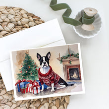 Load image into Gallery viewer, Boston Terrier Christmas Greeting Cards -  Blank Note Cards – 8-Pack of Artist-Designed Cards with Envelopes