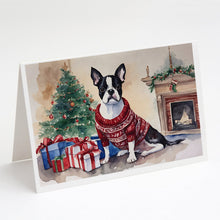 Load image into Gallery viewer, Boston Terrier Christmas Greeting Cards -  Blank Note Cards – 8-Pack of Artist-Designed Cards with Envelopes