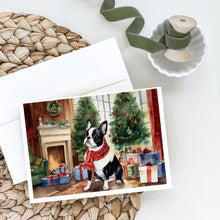 Load image into Gallery viewer, Boston Terrier Christmas Greeting Cards -  Blank Note Cards – 8-Pack of Artist-Designed Cards with Envelopes