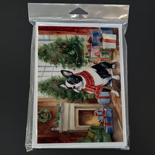 Load image into Gallery viewer, Boston Terrier Christmas Greeting Cards -  Blank Note Cards – 8-Pack of Artist-Designed Cards with Envelopes