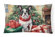 Load image into Gallery viewer, Boston Terrier Christmas Fabric Decorative Pillow