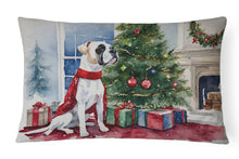 Load image into Gallery viewer, White Boxer Christmas Fabric Decorative Pillow