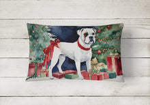 Load image into Gallery viewer, White Boxer Christmas Fabric Decorative Pillow