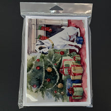 Load image into Gallery viewer, White Boxer Christmas Greeting Cards -  Blank Note Cards – 8-Pack of Artist-Designed Cards with Envelopes