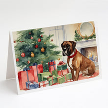 Load image into Gallery viewer, Fawn Boxer Christmas Greeting Cards -  Blank Note Cards – 8-Pack of Artist-Designed Cards with Envelopes