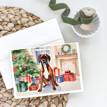 Load image into Gallery viewer, Fawn Boxer Christmas Greeting Cards -  Blank Note Cards – 8-Pack of Artist-Designed Cards with Envelopes