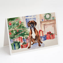 Load image into Gallery viewer, Fawn Boxer Christmas Greeting Cards -  Blank Note Cards – 8-Pack of Artist-Designed Cards with Envelopes