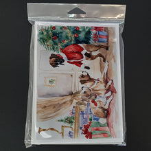 Load image into Gallery viewer, Fawn Boxer Christmas Greeting Cards -  Blank Note Cards – 8-Pack of Artist-Designed Cards with Envelopes