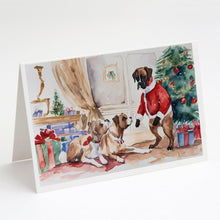 Load image into Gallery viewer, Fawn Boxer Christmas Greeting Cards -  Blank Note Cards – 8-Pack of Artist-Designed Cards with Envelopes
