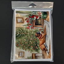 Load image into Gallery viewer, Fawn Boxer Christmas Greeting Cards -  Blank Note Cards – 8-Pack of Artist-Designed Cards with Envelopes
