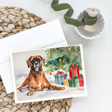 Load image into Gallery viewer, Fawn Boxer Christmas Greeting Cards -  Blank Note Cards – 8-Pack of Artist-Designed Cards with Envelopes