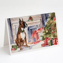 Load image into Gallery viewer, Fawn Boxer Christmas Greeting Cards -  Blank Note Cards – 8-Pack of Artist-Designed Cards with Envelopes