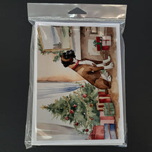 Load image into Gallery viewer, Fawn Boxer Christmas Greeting Cards -  Blank Note Cards – 8-Pack of Artist-Designed Cards with Envelopes