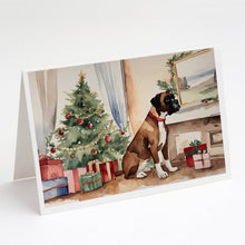 Load image into Gallery viewer, Fawn Boxer Christmas Greeting Cards -  Blank Note Cards – 8-Pack of Artist-Designed Cards with Envelopes