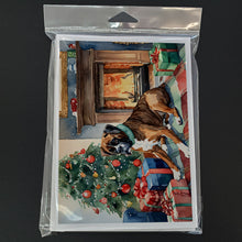 Load image into Gallery viewer, Fawn Boxer Christmas Greeting Cards -  Blank Note Cards – 8-Pack of Artist-Designed Cards with Envelopes