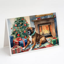 Load image into Gallery viewer, Fawn Boxer Christmas Greeting Cards -  Blank Note Cards – 8-Pack of Artist-Designed Cards with Envelopes