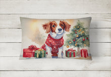 Load image into Gallery viewer, Brittany Spaniel Christmas Fabric Decorative Pillow