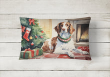 Load image into Gallery viewer, Brittany Spaniel Christmas Fabric Decorative Pillow