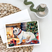 Load image into Gallery viewer, White English Bulldog Christmas Greeting Cards -  Blank Note Cards – 8-Pack of Artist-Designed Cards with Envelopes