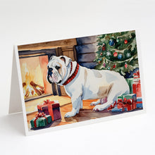 Load image into Gallery viewer, White English Bulldog Christmas Greeting Cards -  Blank Note Cards – 8-Pack of Artist-Designed Cards with Envelopes