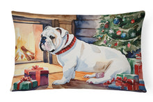 Load image into Gallery viewer, White English Bulldog Christmas Fabric Decorative Pillow