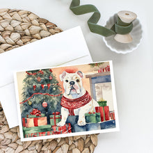 Load image into Gallery viewer, White English Bulldog Christmas Greeting Cards -  Blank Note Cards – 8-Pack of Artist-Designed Cards with Envelopes