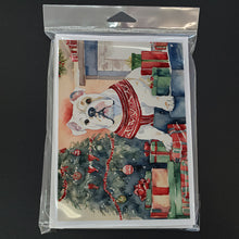 Load image into Gallery viewer, White English Bulldog Christmas Greeting Cards -  Blank Note Cards – 8-Pack of Artist-Designed Cards with Envelopes