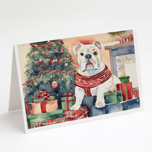 Load image into Gallery viewer, White English Bulldog Christmas Greeting Cards -  Blank Note Cards – 8-Pack of Artist-Designed Cards with Envelopes